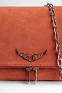 Rocky Suede Bag - Women's orange suede clutch bag