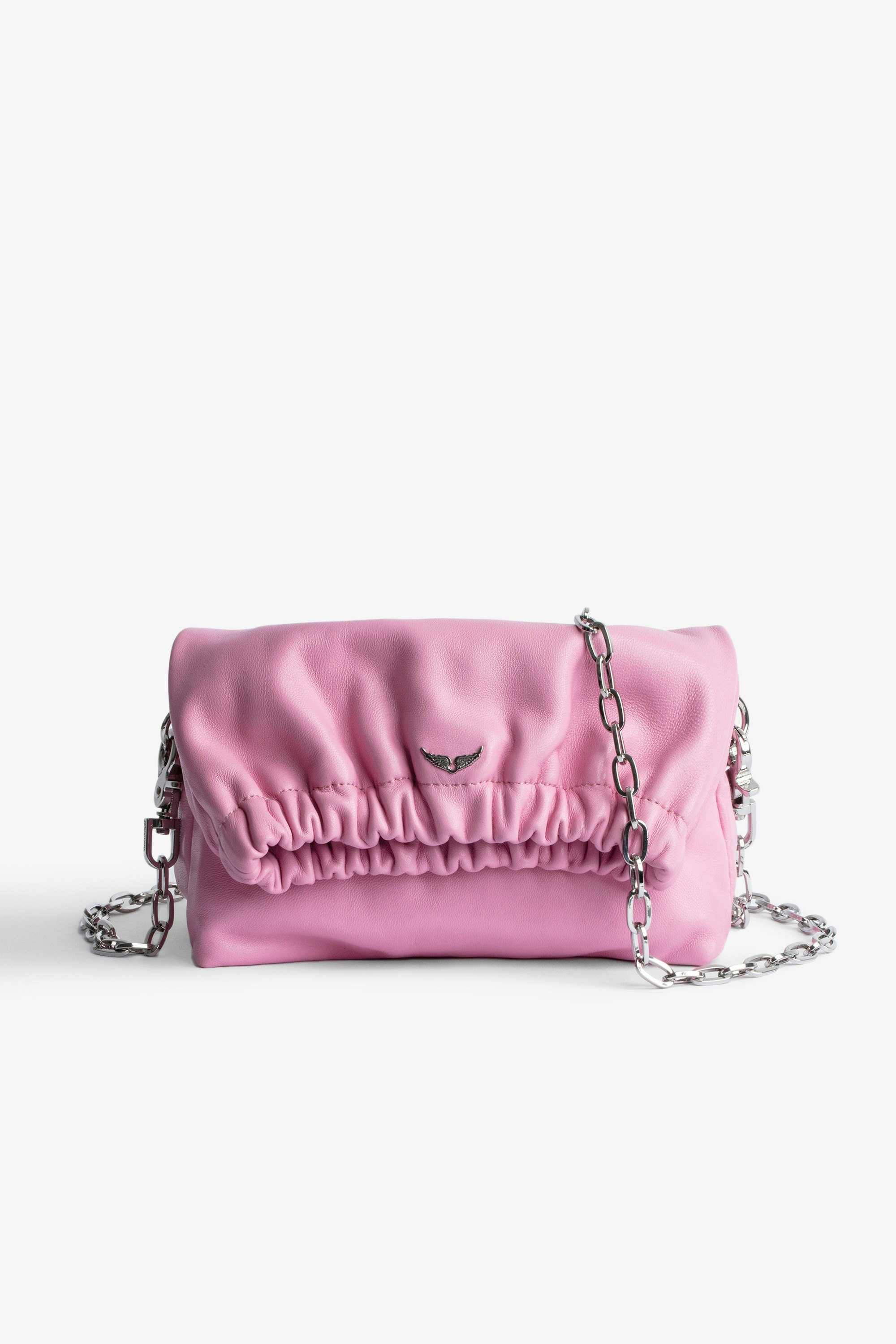 Tasche Rockyssime XS Kleine, rosafarbene Damentasche aus Lammleder