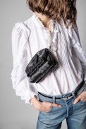 Borsa Rockyssime XS - Borsa in pelle di agnello nera, donna.