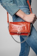 Rock Nano Novel Bag - Small women's orange leather bag