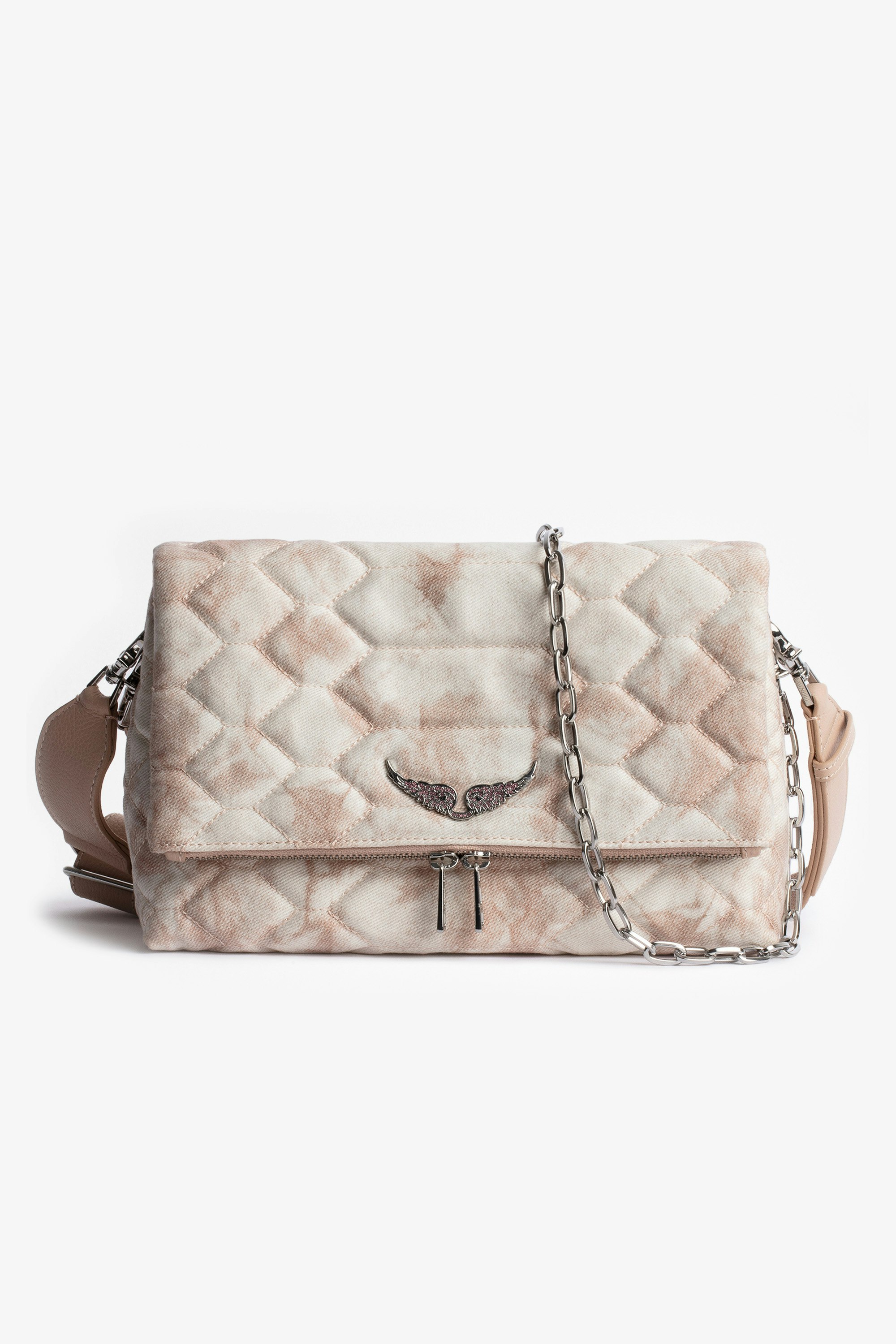 Rocky bag Women's quilted and faded ecru clutch bag