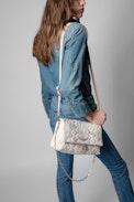 Borsa Rocky - Pochette écru trapuntata e délavé donna