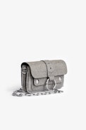 Kate Sparkle Wallet Bag - Shimmer with effortless elegance with the Kate Sparkle Wallet Bag, a dazzling statement piece designed for versatility. Crafted in sparkling silver, this compact yet chic bag features a signature studded metal ring and an engraved flap inspired by Kate Moss. Wear it on your shoulder with the removable chain strap or slip it into a larger bag as a sleek wallet. A must-have sparkle wallet that blends fashion and function seamlessly.