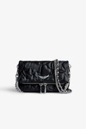 Rock Nano Clutch - Women’s Rock Nano clutch in black quilted leather with topstitched motifs