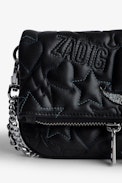 Rock Nano Clutch - Women’s Rock Nano clutch in black quilted leather with topstitched motifs