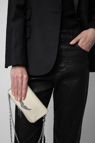 Rock Nano Swing Your Wings Clutch - Rock Nano leather clutch with interchangeable Swing Your Wings side panels.