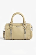XS Sunny #2 Bag - Women’s small zipped bag in beige leather with a shoulder strap
