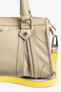 XS Sunny #2 Bag - Women’s small zipped bag in beige leather with a shoulder strap