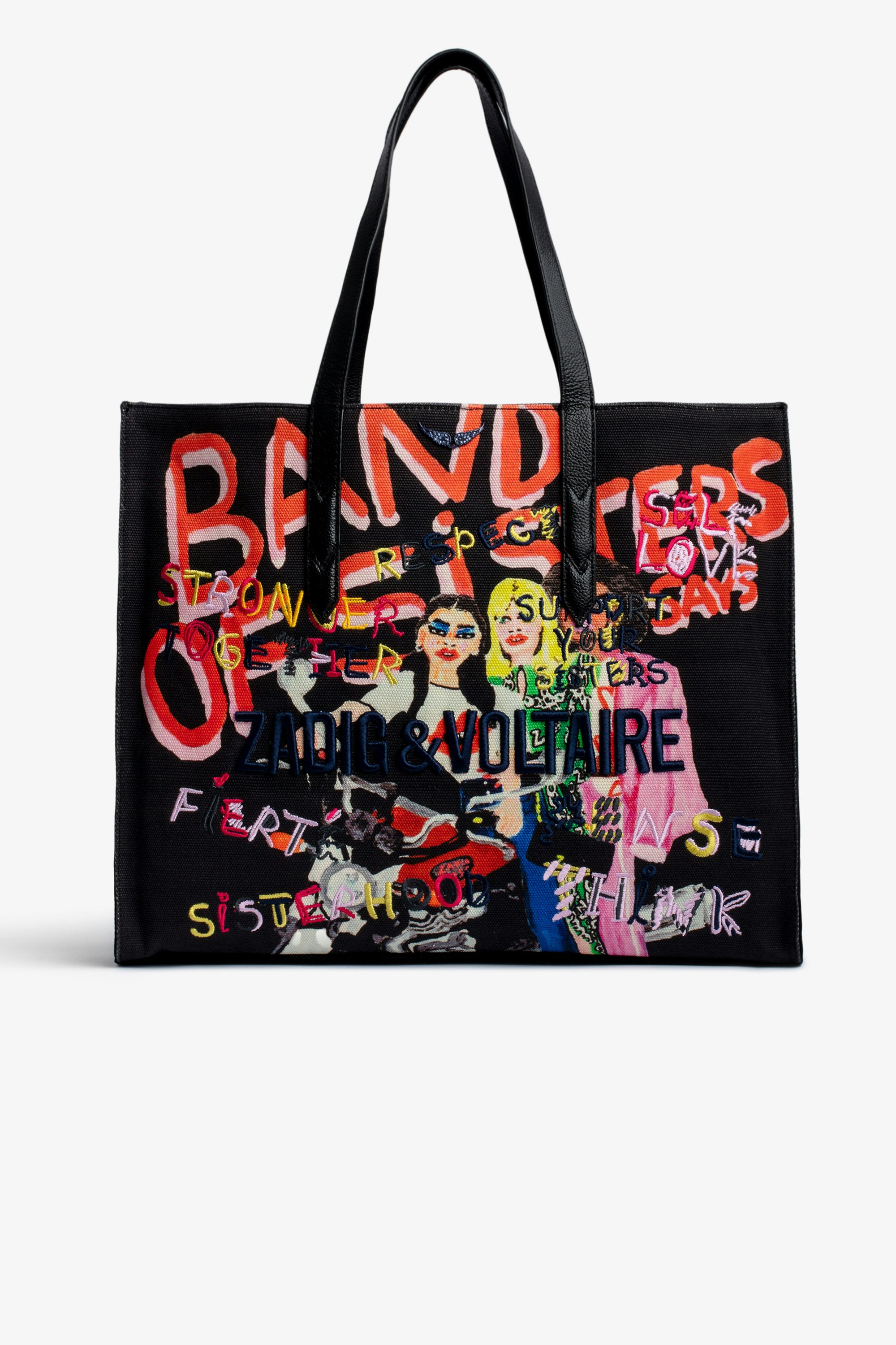 Tasche le Tote Band of Sisters Damentasche Le Tote aus schwarzer Baumwolle Band of Sisters