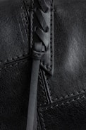 Le Cecilia Duffle Patchwork Bag - Women’s black leather zipped bag with handles and shoulder strap