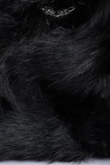 Rockyssime Bag - Women’s clutch in black faux fur with gold-tone and metal chain