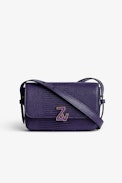 Bolso ZV Initiale Le Mini - Bolso ZV Initiale Le Mini de piel repujada efecto iguana violeta con solapa, cierre y bandolera para mujer