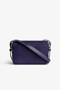 Bolso ZV Initiale Le Mini - Bolso ZV Initiale Le Mini de piel repujada efecto iguana violeta con solapa, cierre y bandolera para mujer