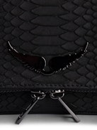 Nano Soft Savage Rock Clutch - Iconic Rock Nano clutch in black python-effect leather.