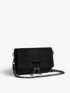 Nano Soft Savage Rock Clutch - Iconic Rock Nano clutch in black python-effect leather.