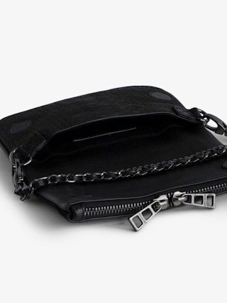 Nano Soft Savage Rock Clutch - Iconic Rock Nano clutch in black python-effect leather.