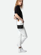 Nano Soft Savage Rock Clutch - Iconic Rock Nano clutch in black python-effect leather.