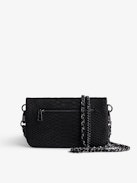 Nano Soft Savage Rock Clutch - Iconic Rock Nano clutch in black python-effect leather.