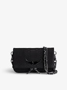 Nano Soft Savage Rock Clutch - Iconic Rock Nano clutch in black python-effect leather.