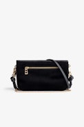 Velvet Rock Nano Clutch - Women’s Rock Nano clutch in black velvet with leather and chain shoulder strap, embellished with a wings charm and stars