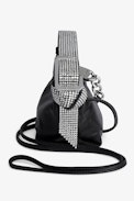 Le Cecilia Mini Bag  - Women’s Le Cecilia bag in black vegetable-tanned leather with Swarovski® crystal-embellished shoulder strap.
