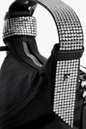 Le Cecilia Mini Bag  - Women’s Le Cecilia bag in black vegetable-tanned leather with Swarovski® crystal-embellished shoulder strap.