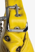 Borsa Le Cecilia XS Obsession - Piccola borsa in pelle liscia gialla con tracolla e fibbia in metallo a C da donna.