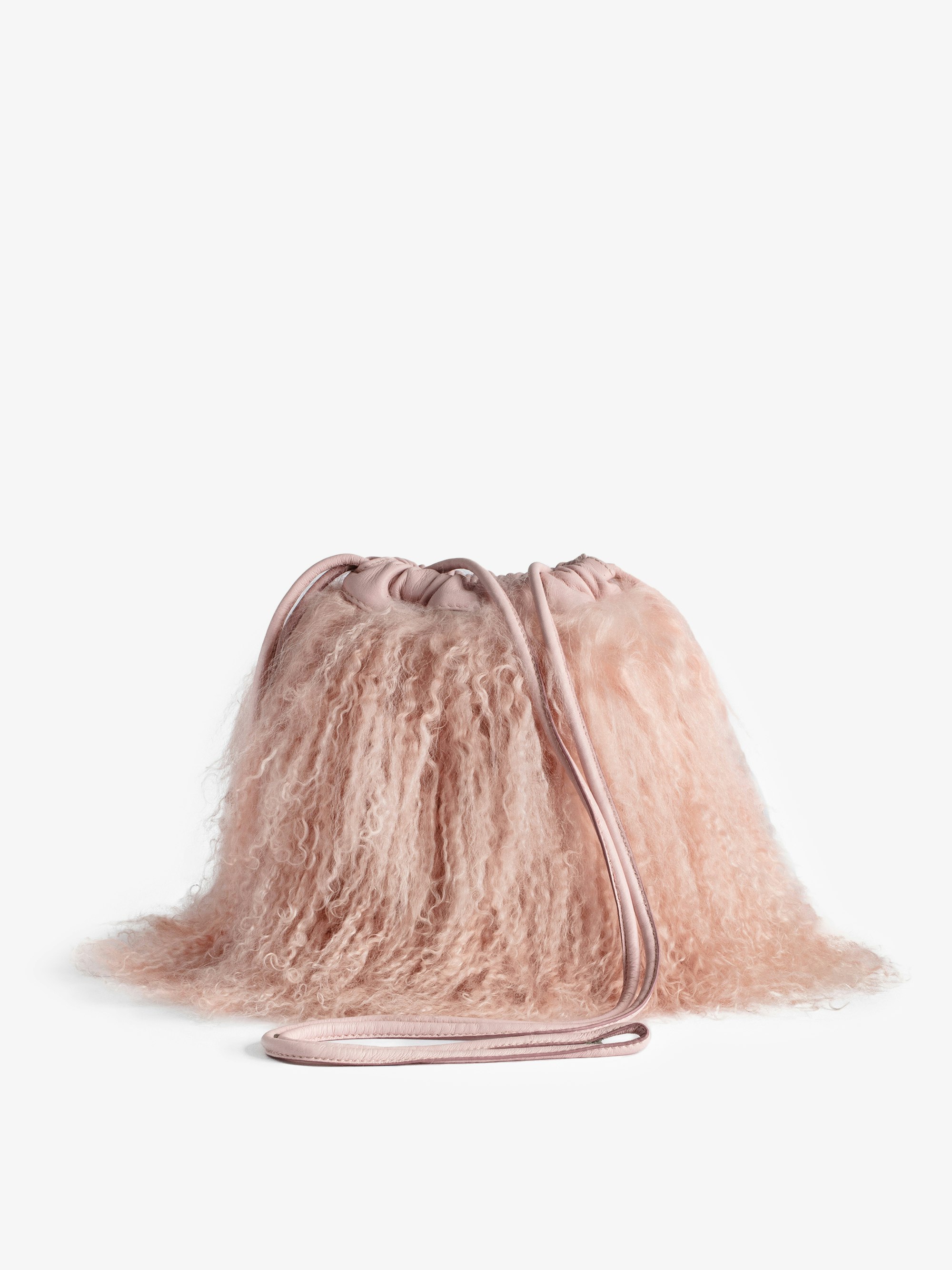 Rock To Go Frenzy Shearling Bag - Small bucket bag with drawstring and shoulder strap.