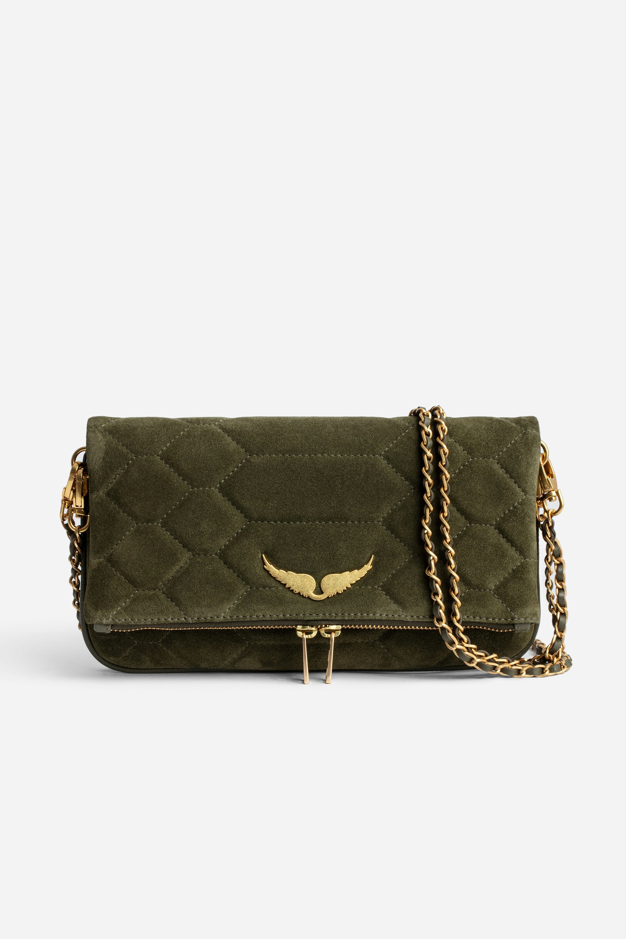 Rock Quilted Suede Clutch undefined
