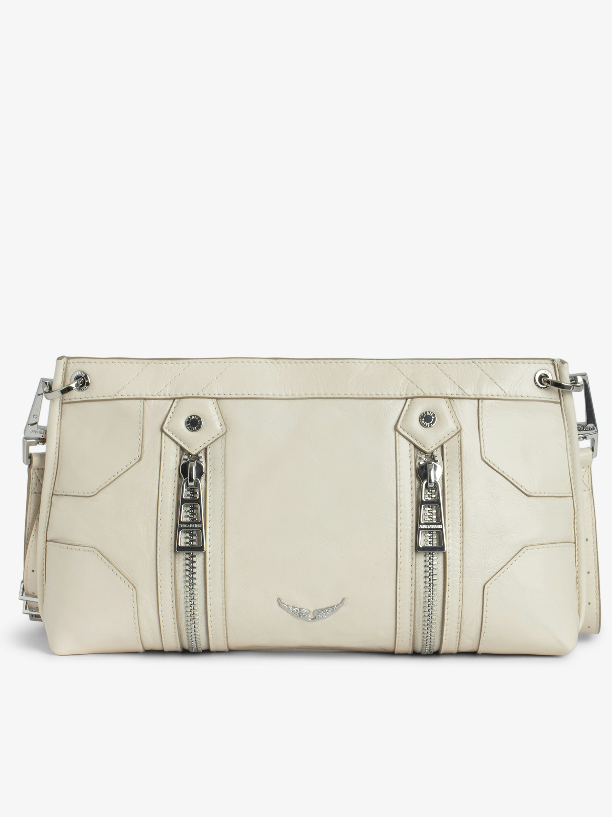 Sunny Moody Bag - Vintage-effect patent leather bag with shoulder strap and signature wings.