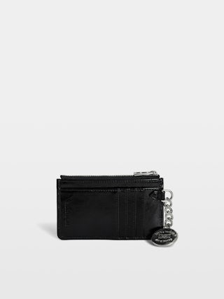 Sunny Card Cardholder Vintage Patent - Vintage patent leather cardholder with medallion charm and wing signatures.