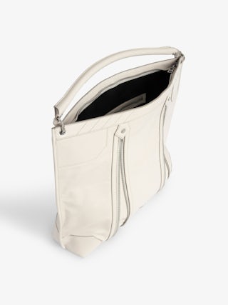 Sunny Hobo Bag - Vintage-effect patent leather hobo bag with handle and signature wings.