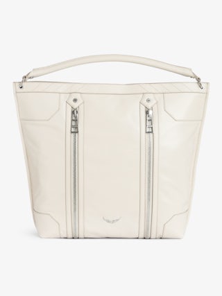 Sunny Hobo Bag - Vintage-effect patent leather hobo bag with handle and signature wings.