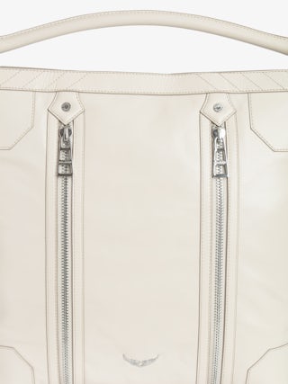 Sunny Hobo Bag - Vintage-effect patent leather hobo bag with handle and signature wings.