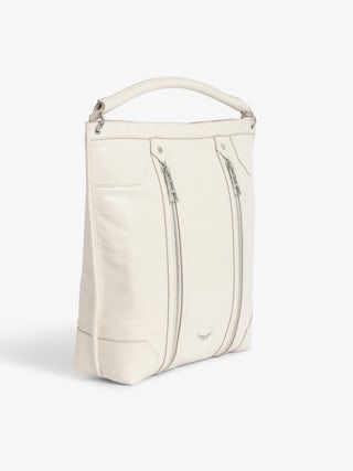 Sunny Hobo Bag - Vintage-effect patent leather hobo bag with handle and signature wings.