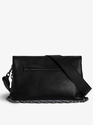 Rocky Bag - Grained leather bag with chain, shoulder strap and embossed wing signature.