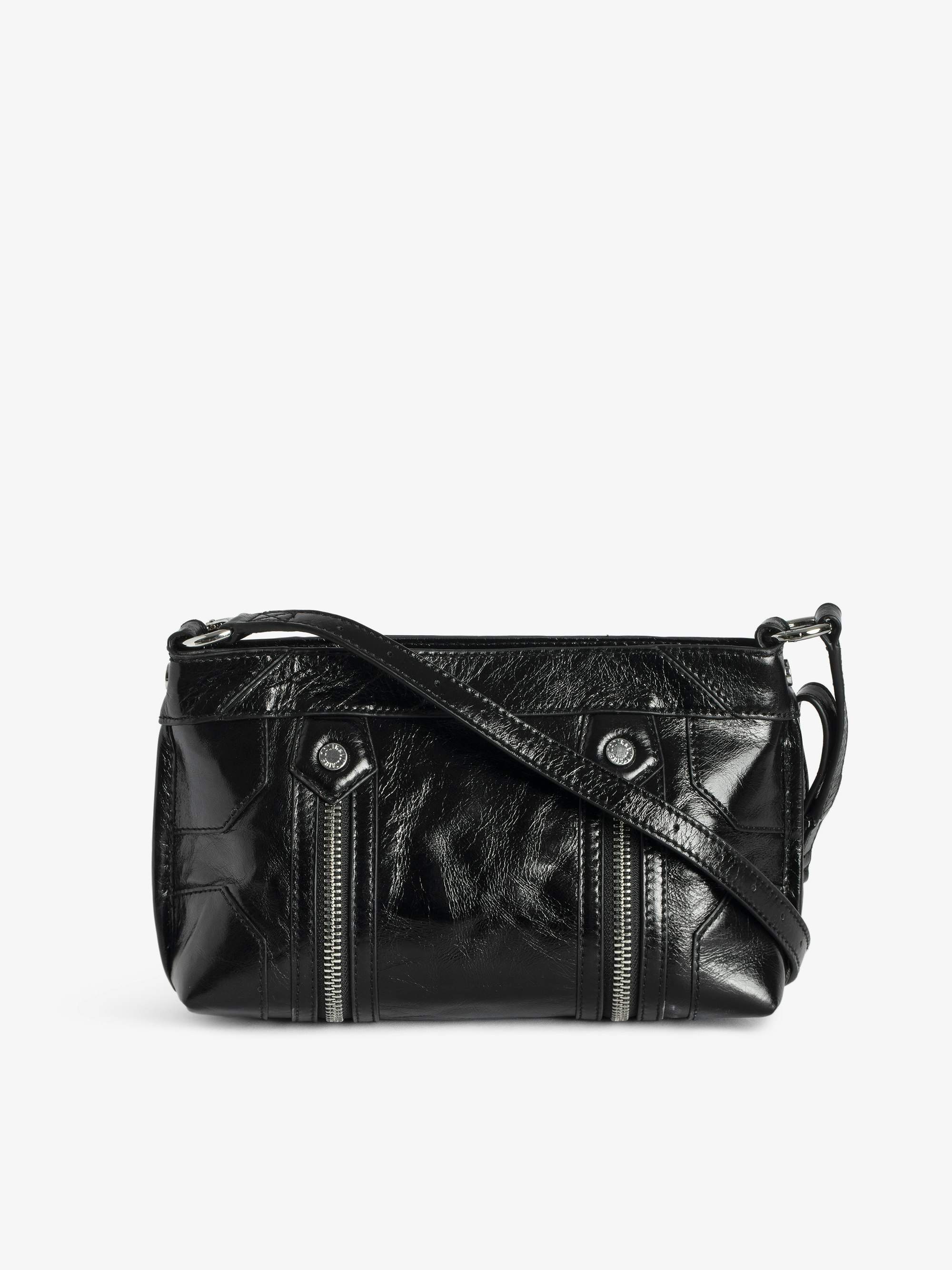 ZADIG & VOLTAIRE キャットアイサンクラス SZV153 304R Sunny Mood Bag Black Vintage Patent Leather | Zadig&Voltaire