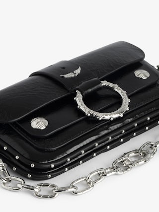 Sac Kate Wallet - Mini sac en cuir effet vintage à anneau et chaîne en métal.