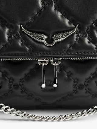 Rocky II XL Quilted Monogram Bag - Quilted smooth leather monogram shoulder bag with chain and signature wings.