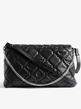 Rocky II XL Quilted Monogram Bag - Quilted smooth leather monogram shoulder bag with chain and signature wings.