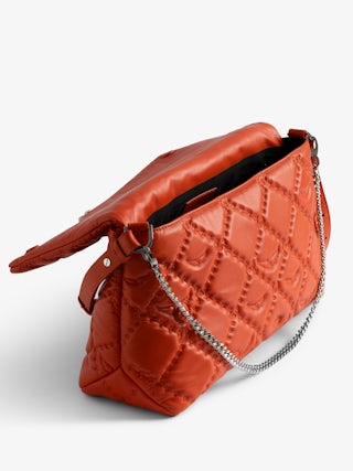 Rocky II XL Quilted Monogram Bag - Smooth quilted leather bag with monogram shoulder strap, chain, and signature wings.