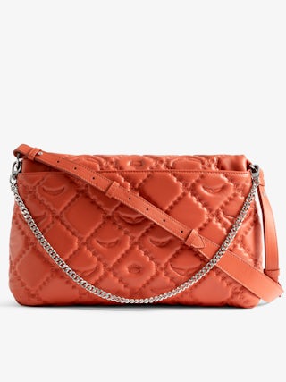 Rocky II XL Quilted Monogram Bag - Smooth quilted leather bag with monogram shoulder strap, chain, and signature wings.