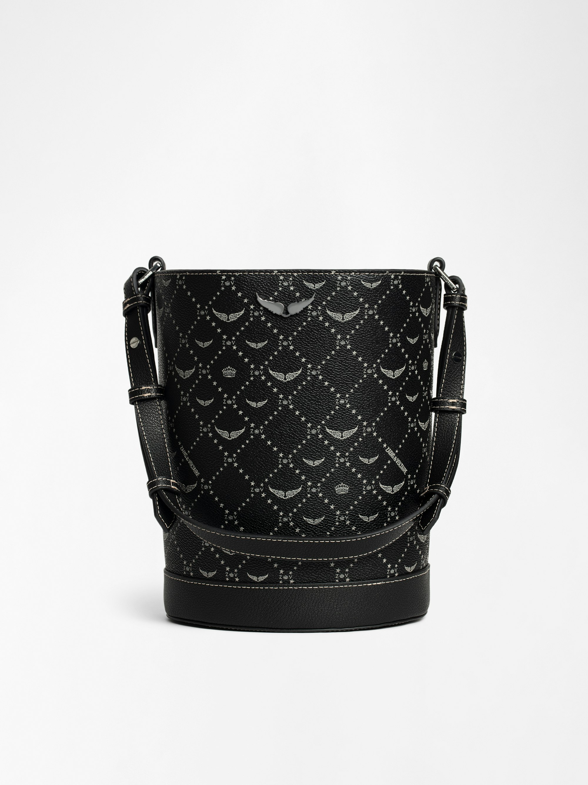 Z Bucket Monogram Bag - Monogram canvas bucket bag with adjustable strap and wing signature.