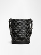 Borsa Z Bucket Monogram - Borsa a secchiello in tela monogram con tracolla regolabile e firma ad ali.
