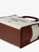 Sac Angel Tote Voltaire XS - Sac cabas en toile et cuir grainé à double anse, bandoulière et signature ailes.