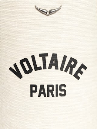 Z Bucket Voltaire Bag - Canvas and grained leather bucket bag with adjustable strap and wing signature.