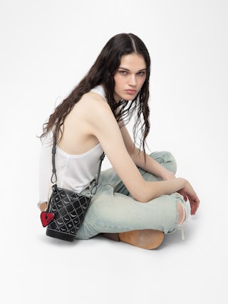 Z Bucket Nano Monogram Bag - Mini bucket bag in monogram canvas with adjustable strap and wing signature.