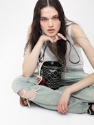 Borsa Z Bucket Nano Monogram - Mini borsa secchiello in tela monogram con tracolla regolabile e firma ad ali.