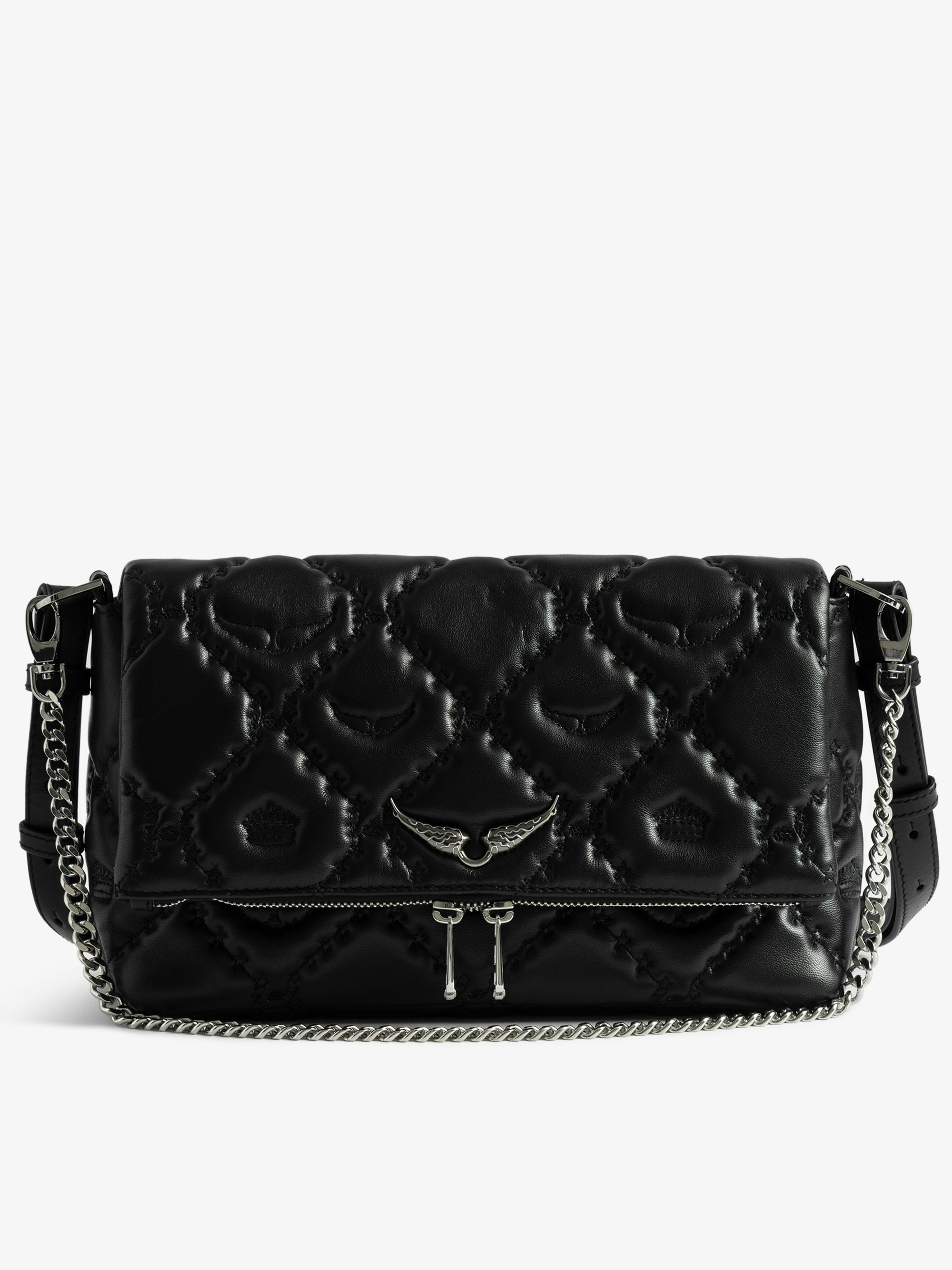 Sac Rocky II Matelassé Monogram - Sac en cuir lisse matelassé monogramme à bandoulière, avec chaine, et ailes signatures.
