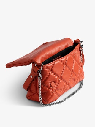 Rocky II Quilted Monogram Bag - Smooth quilted leather bag with monogram shoulder strap, chain, and signature wings.